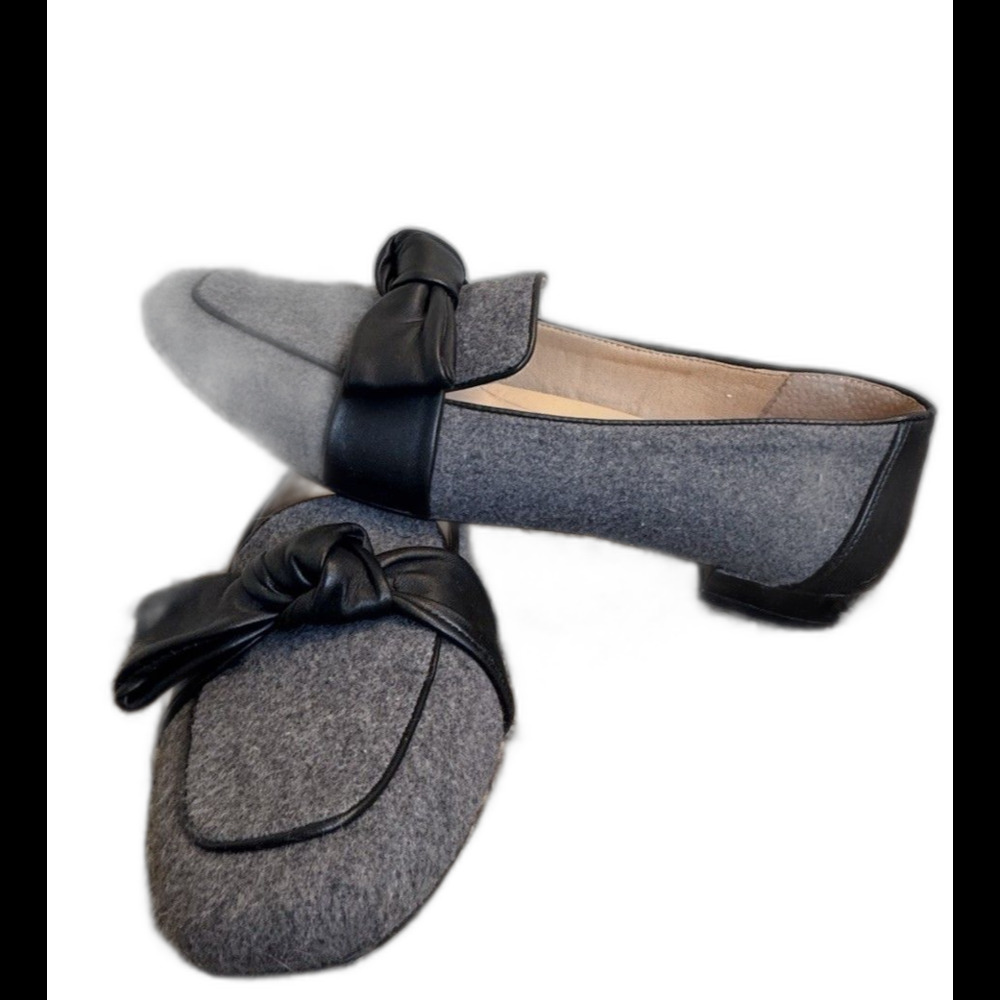Alex Marie Aldelyn Anthracite Felt Slip on Leather Loafers Dark Gray Women's 10W